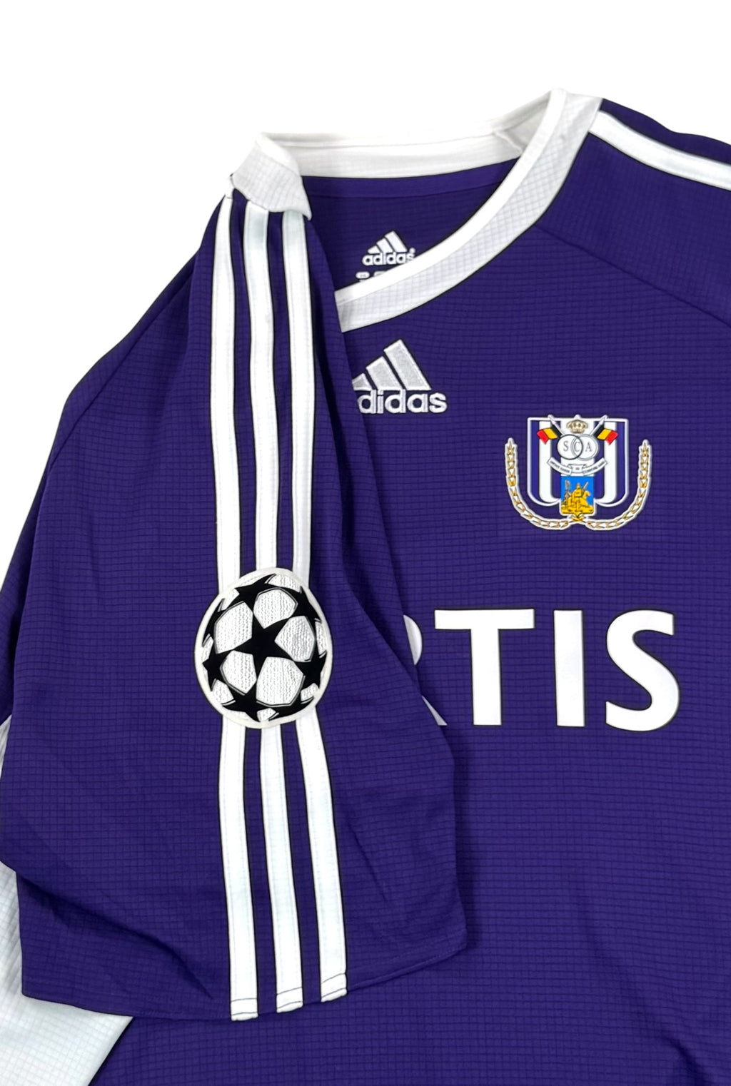 RSC ANDERLECHT 2006/07 HOME SHIRT - MATCHWORN/ISSUED CHAMPIONS LEAGUE #9 MBO MPENZA (SIZE XL)
