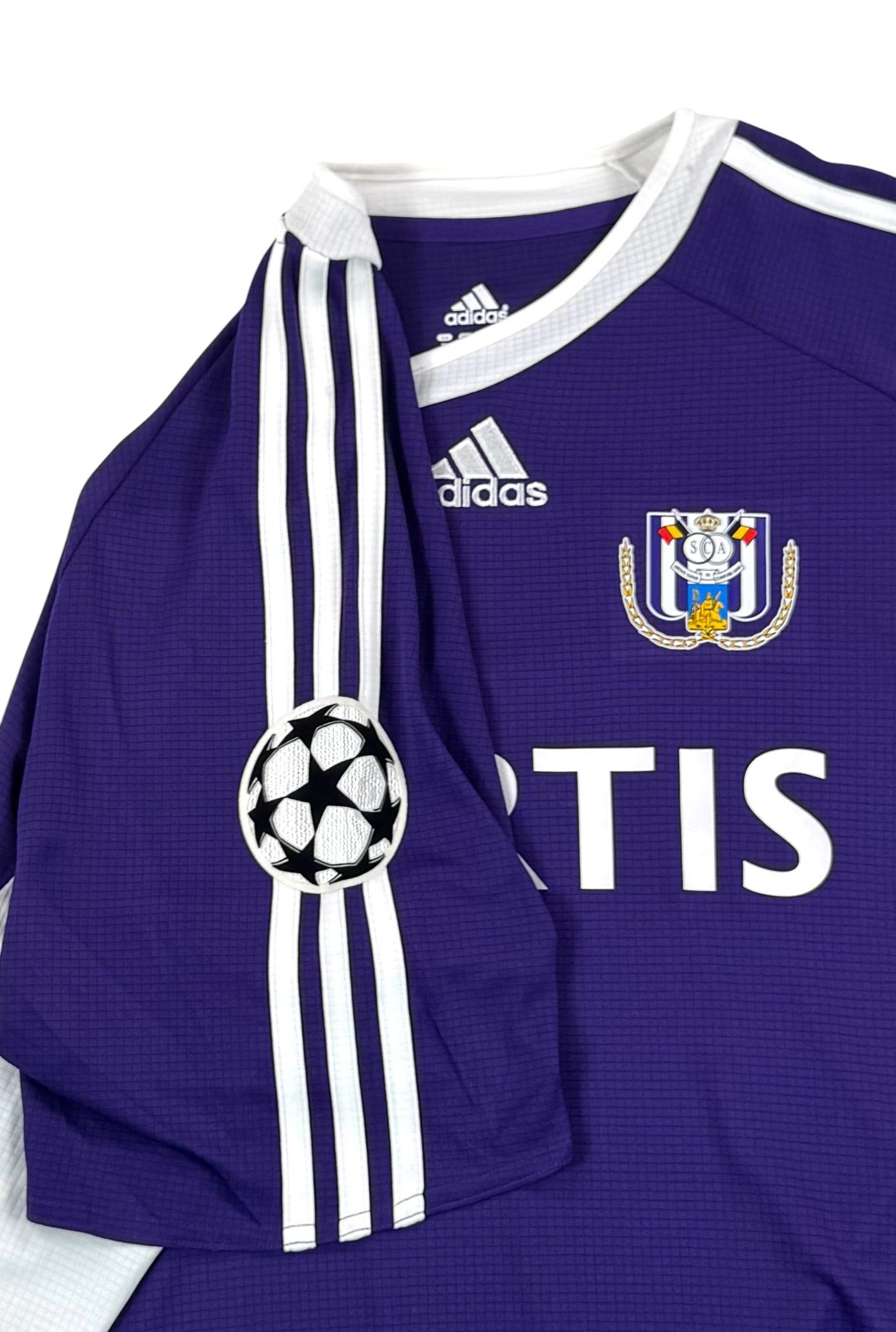 RSC ANDERLECHT 2006/07 HOME SHIRT - MATCHWORN/ISSUED CHAMPIONS LEAGUE #9 MBO MPENZA (SIZE XL)