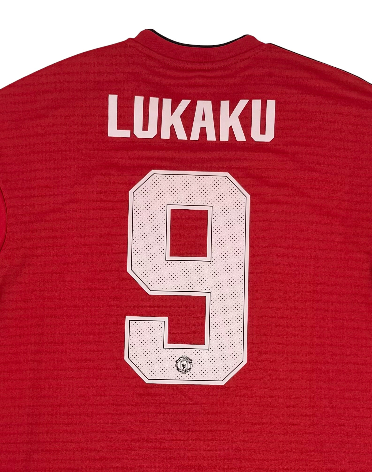 MANCHESTER UNITED 2018/19 HOME SHIRT - #9 LUKAKU (SIZE L)