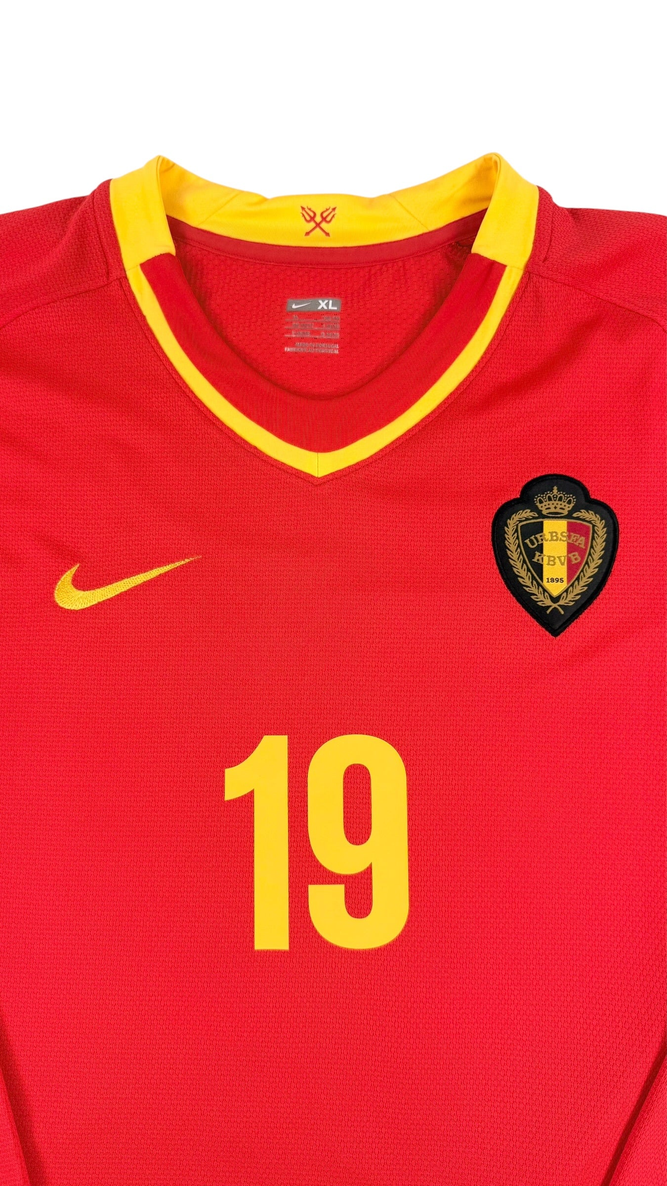 BELGIUM 2008/10 HOME SHIRT L/S - PLAYER ISSUE #19 HAZARD (SIZE XL)