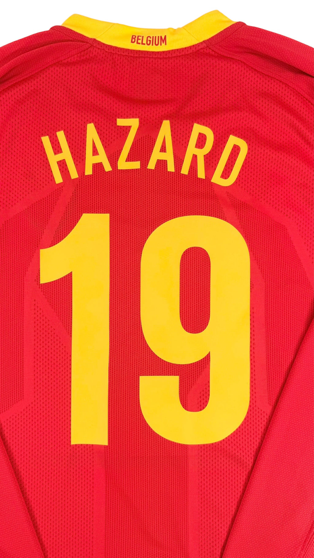 BELGIUM 2008/10 HOME SHIRT L/S - PLAYER ISSUE #19 HAZARD (SIZE XL)