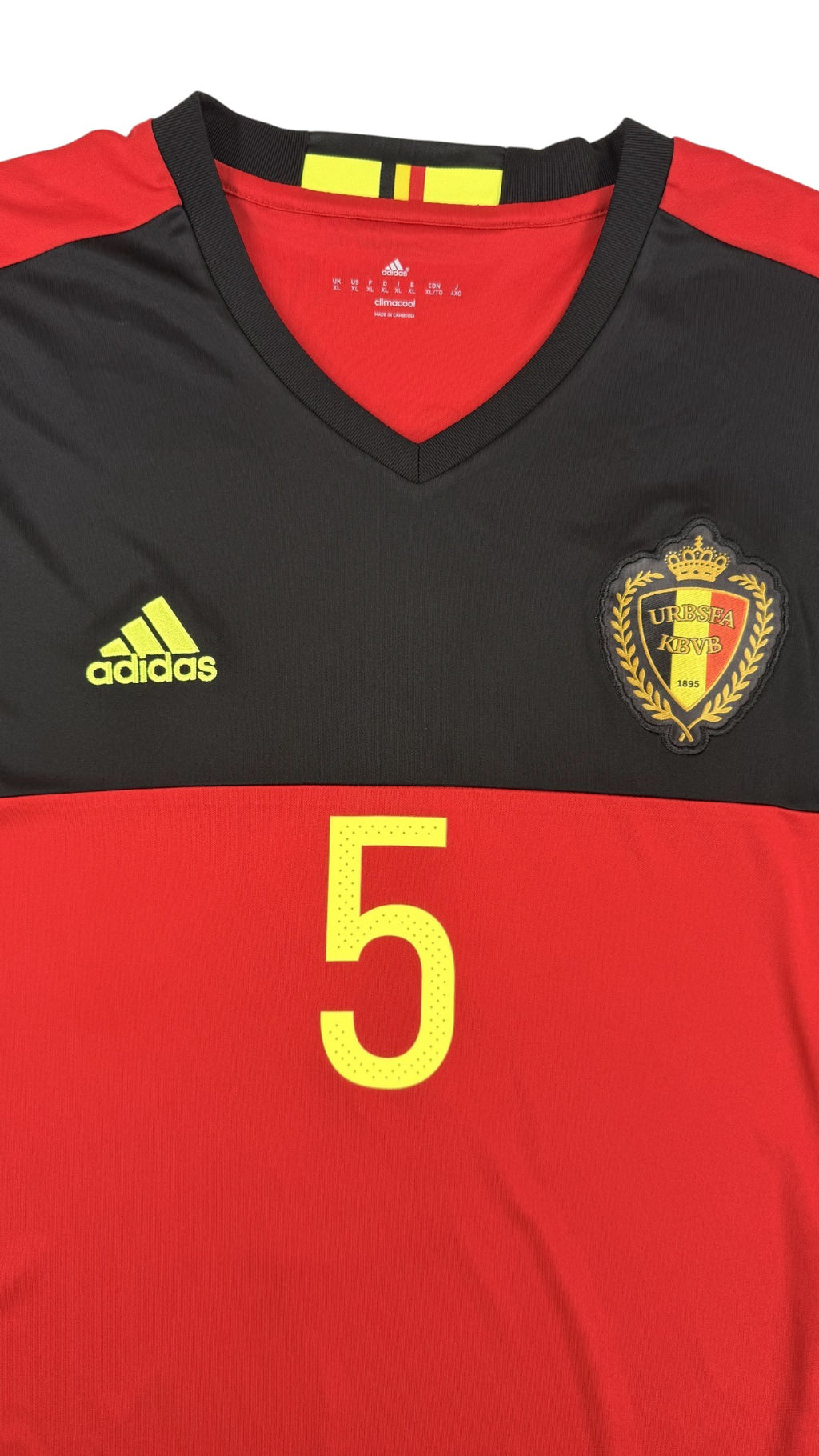 BELGIUM 2016/17 HOME SHIRT - #5 VERTONGHEN (SIZE XL)