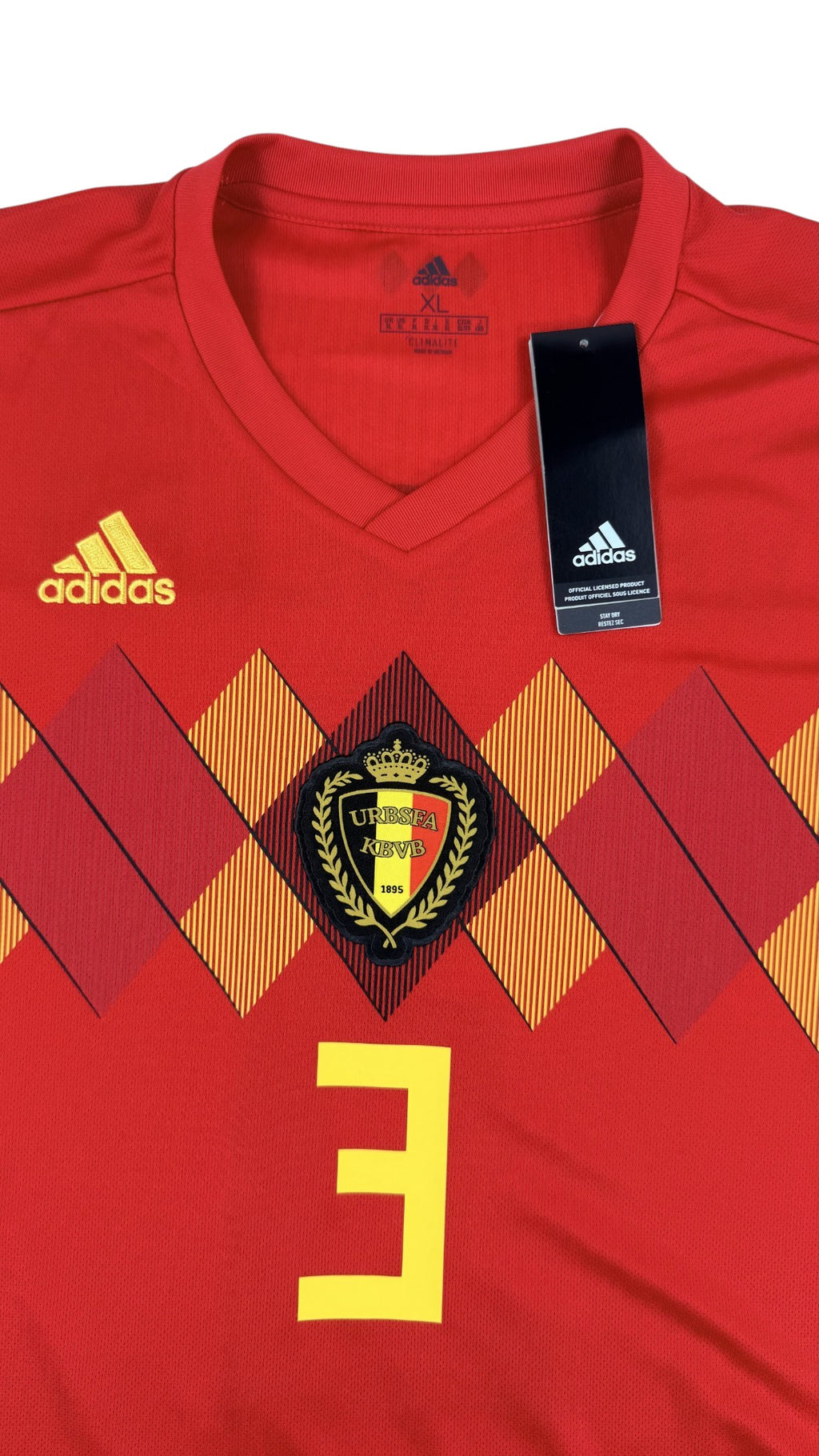 BELGIUM 2018/19 HOME SHIRT - #3 VERMAELEN (SIZE XL) NWT