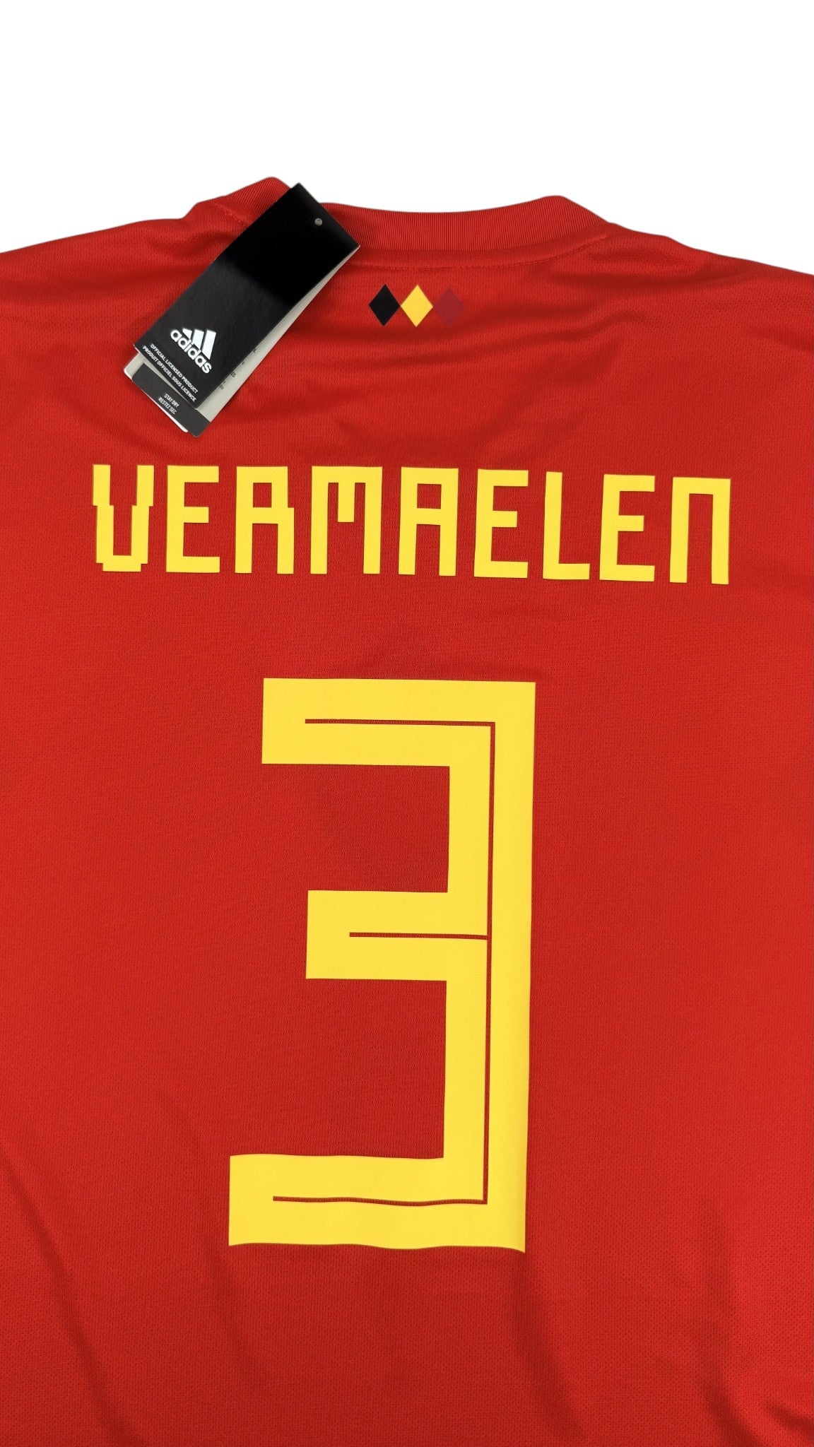 BELGIUM 2018/19 HOME SHIRT - #3 VERMAELEN (SIZE XL) NWT