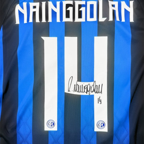 INTER MILAN 2018/19 HOME SHIRT – SIGNED #14 NAINGGOLAN (SIZE M) WITH VIDEOPROOF