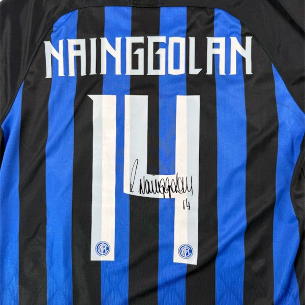 INTER MILAN 2018/19 HOME SHIRT – SIGNED #14 NAINGGOLAN (SIZE L) WITH VIDEOPROOF