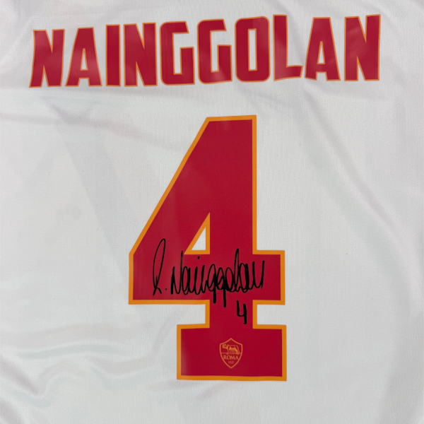 AS ROMA 2014/15 AWAY SHIRT – SIGNED #4 NAINGGOLAN (SIZE XL) WITH VIDEOPROOF