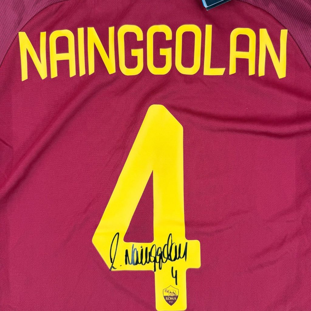 AS ROMA 2017/18 HOME SHIRT – SIGNED #4 NAINGGOLAN (SIZE XL) NWT - WITH VIDEOPROOF