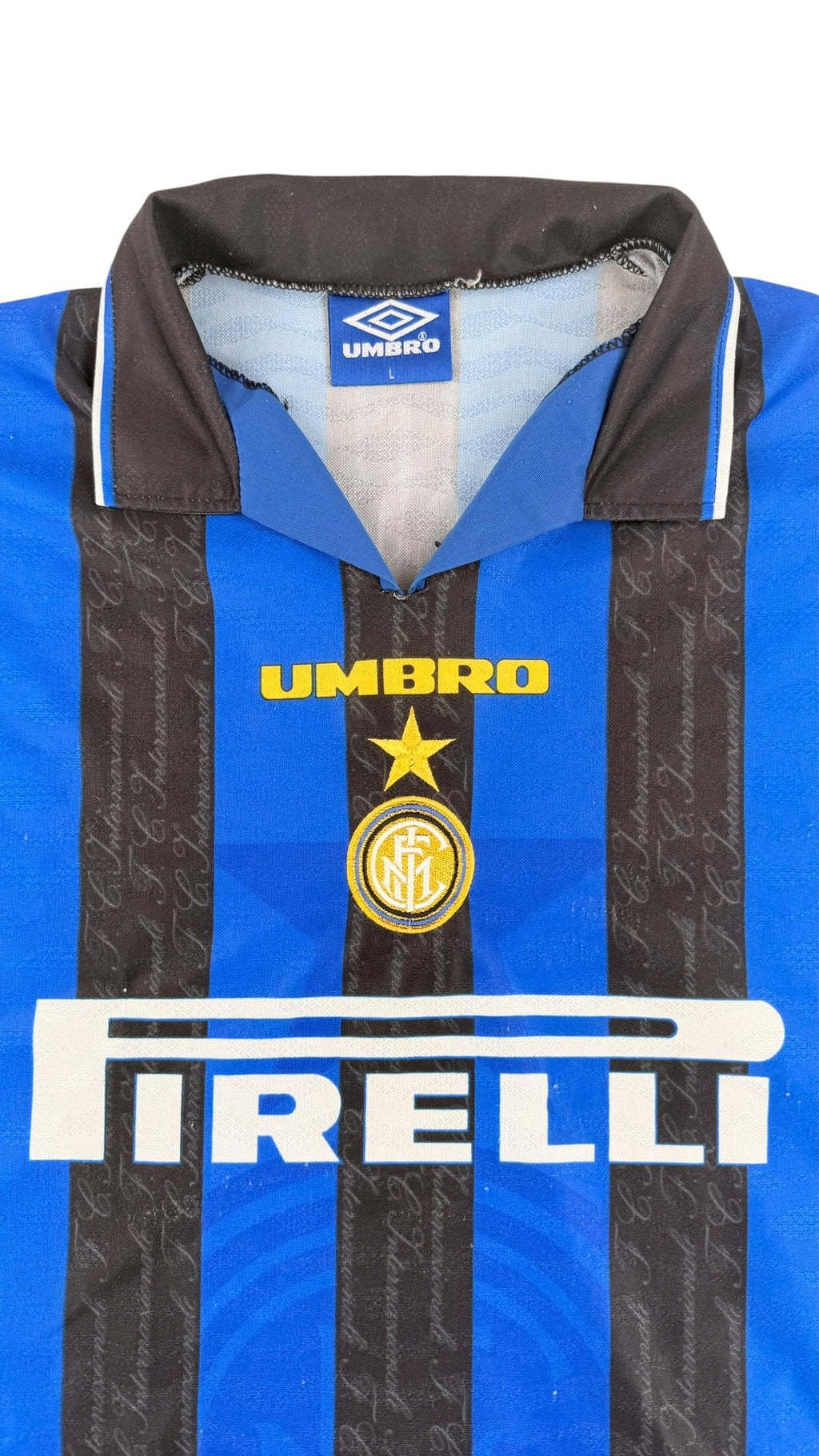 INTER MILAN 1996/97 HOME SHIRT - #9 ZAMORANO (SIZE L)
