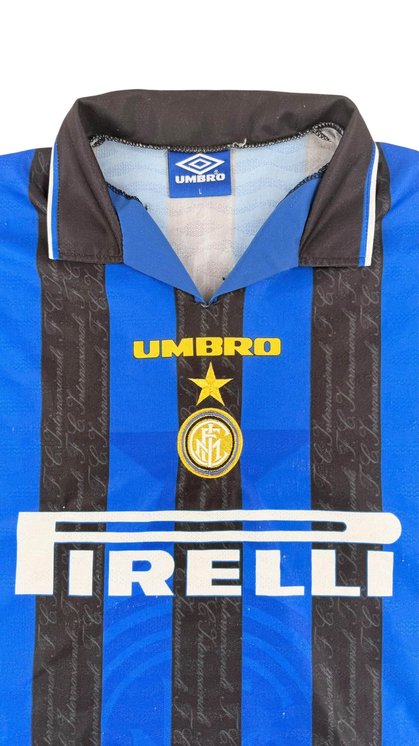 INTER MILAN 1996/97 HOME SHIRT - #9 ZAMORANO (SIZE L)