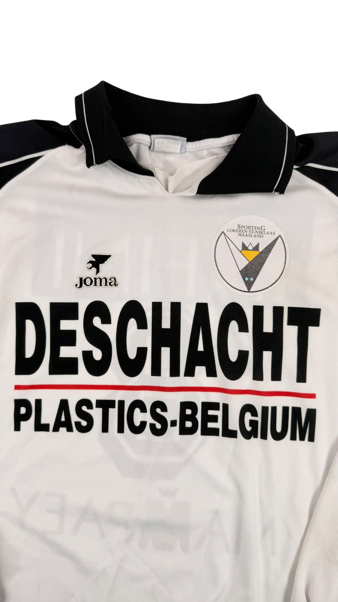 KSC LOKEREN 2000/01 HOME SHIRT - MATCHWORN/ISSUED SIGNED #8 JANSSENS (SIZE XXL)
