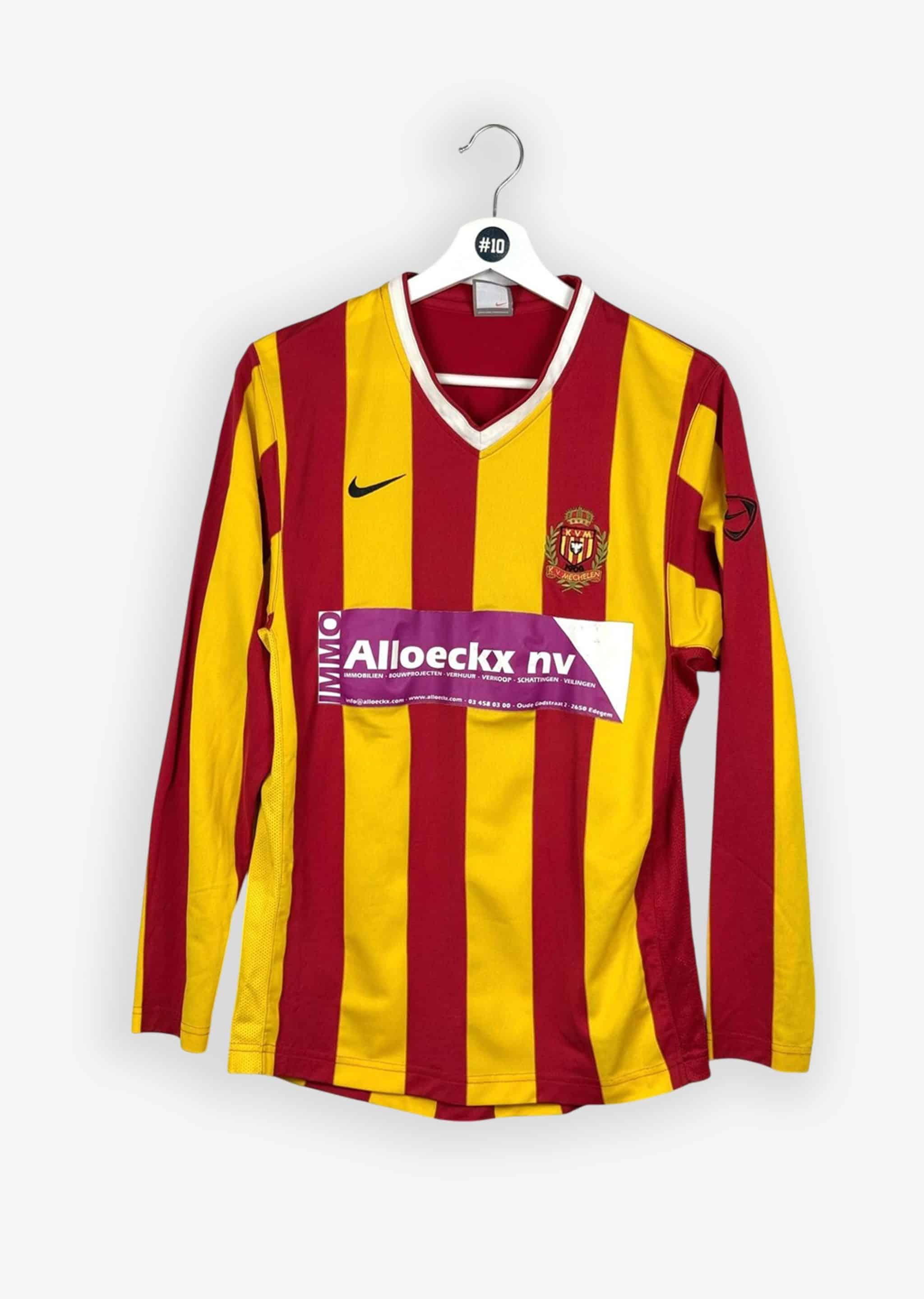 KV MECHELEN 2007/08 HOME SHIRT - MATCHWORN/ISSUED B-TEAM #9 (SIZE S)