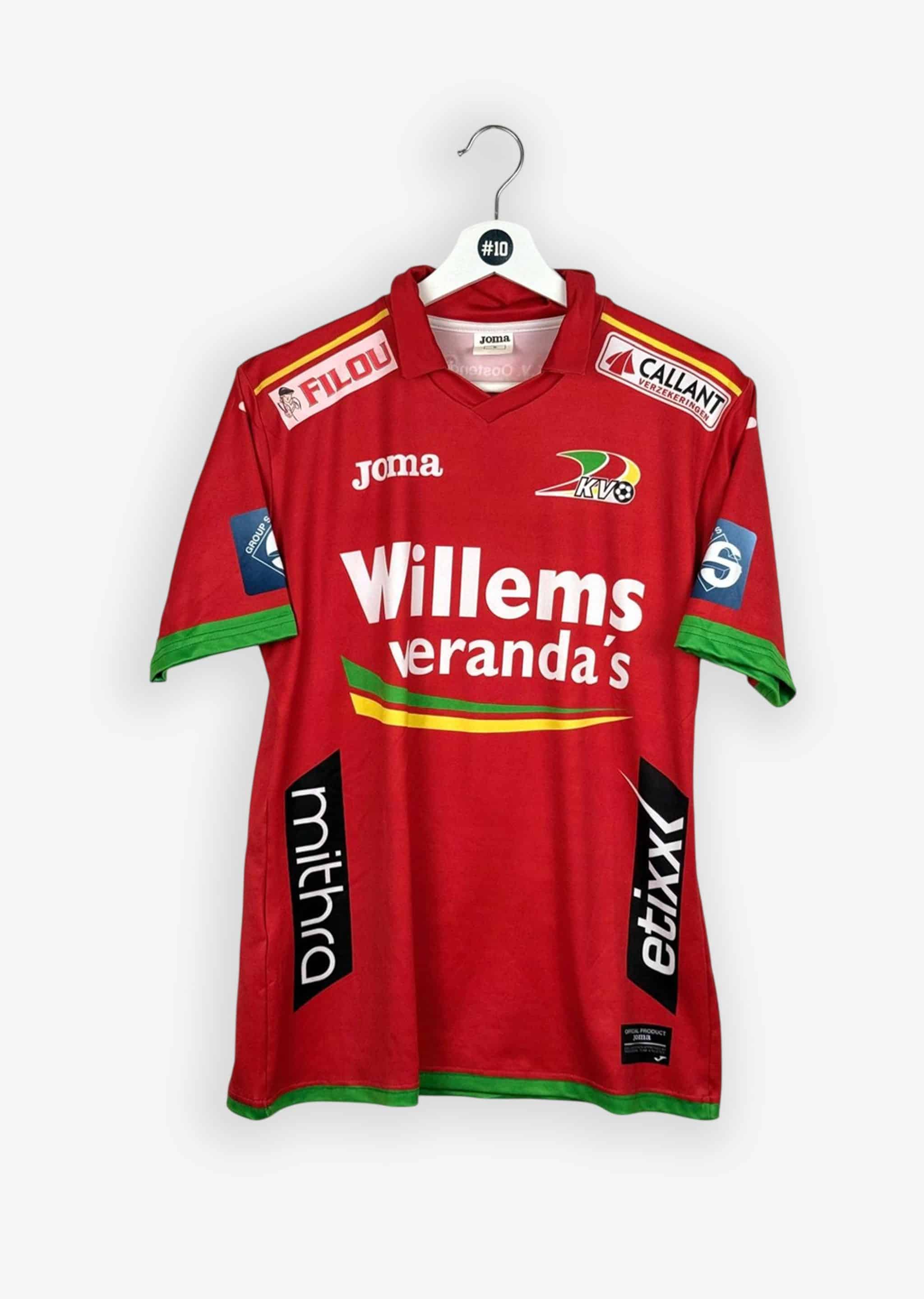 KV OOSTENDE 2015/16 HOME SHIRT - SIGNED #19 DIMATA (SIZE S)