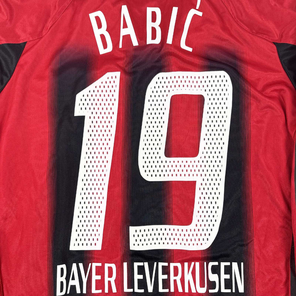 BAYER 04 LEVERKUSEN 2005/06 HOME SHIRT L/S - MATCHWORN/ISSUED #19 BABIC (SIZE XL)