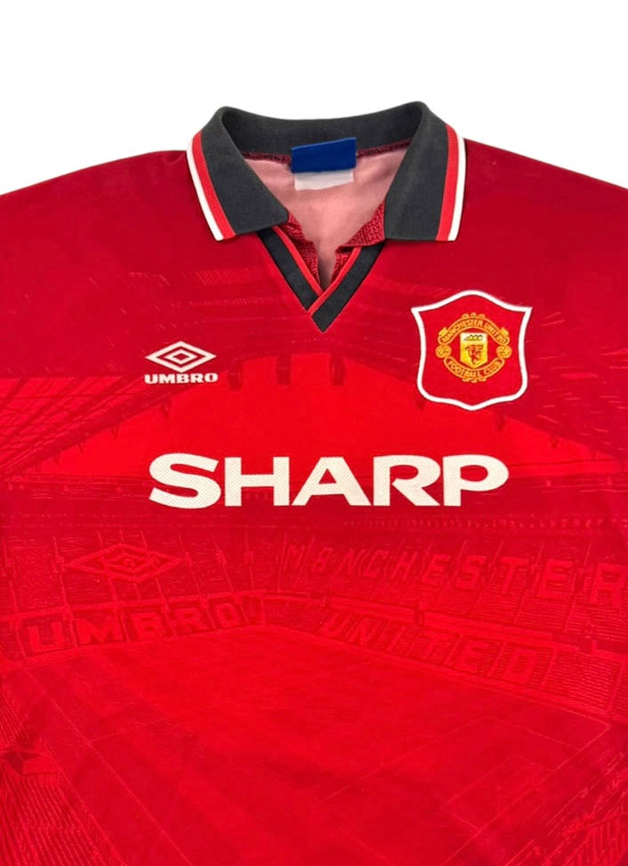 MANCHESTER UNITED 1994 96 HOME SHIRT 8 INCE Front Detail