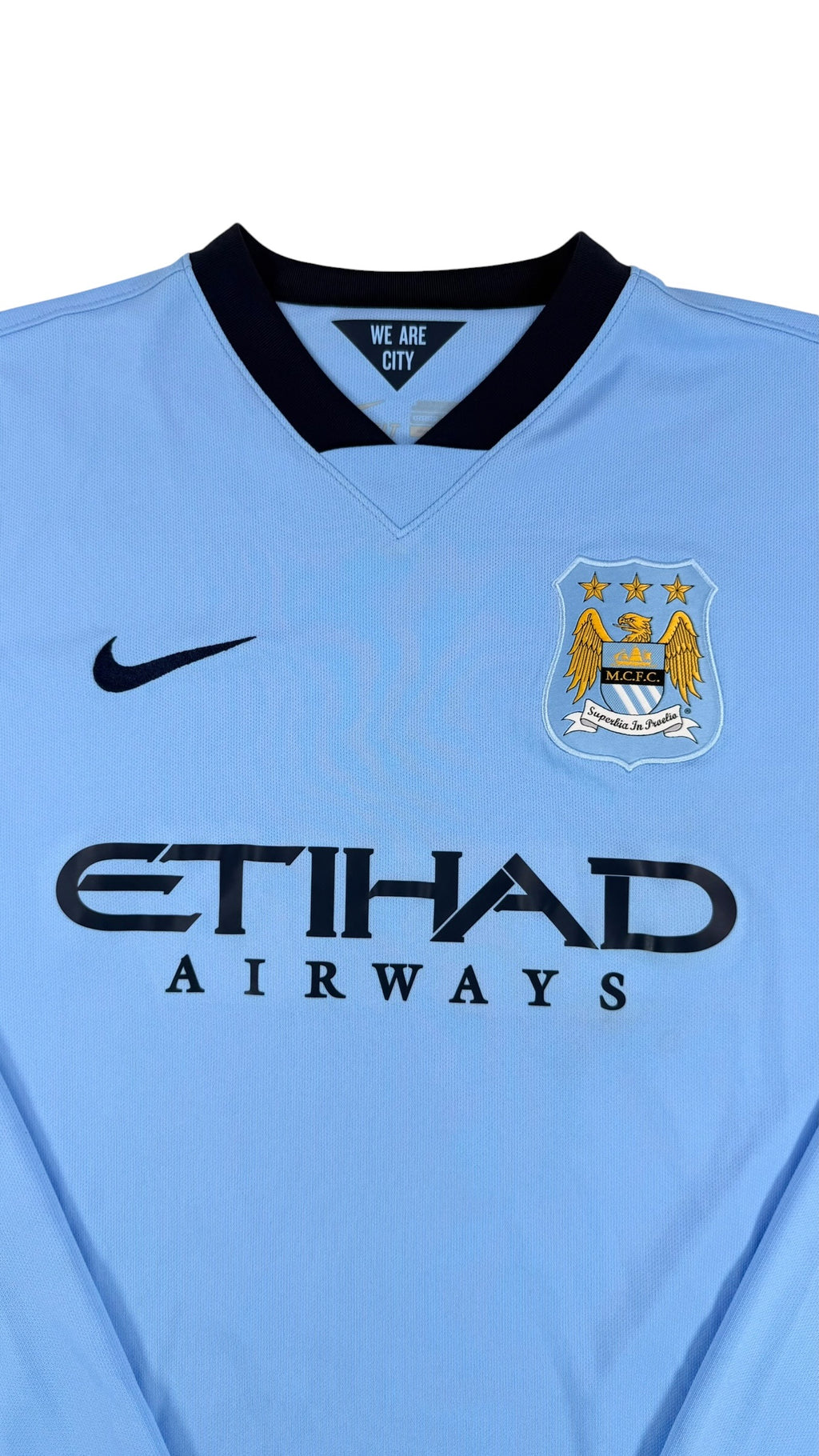 MANCHESTER CITY 2014/15 AWAY SHIRT L/S - #4 KOMPANY (SIZE L)