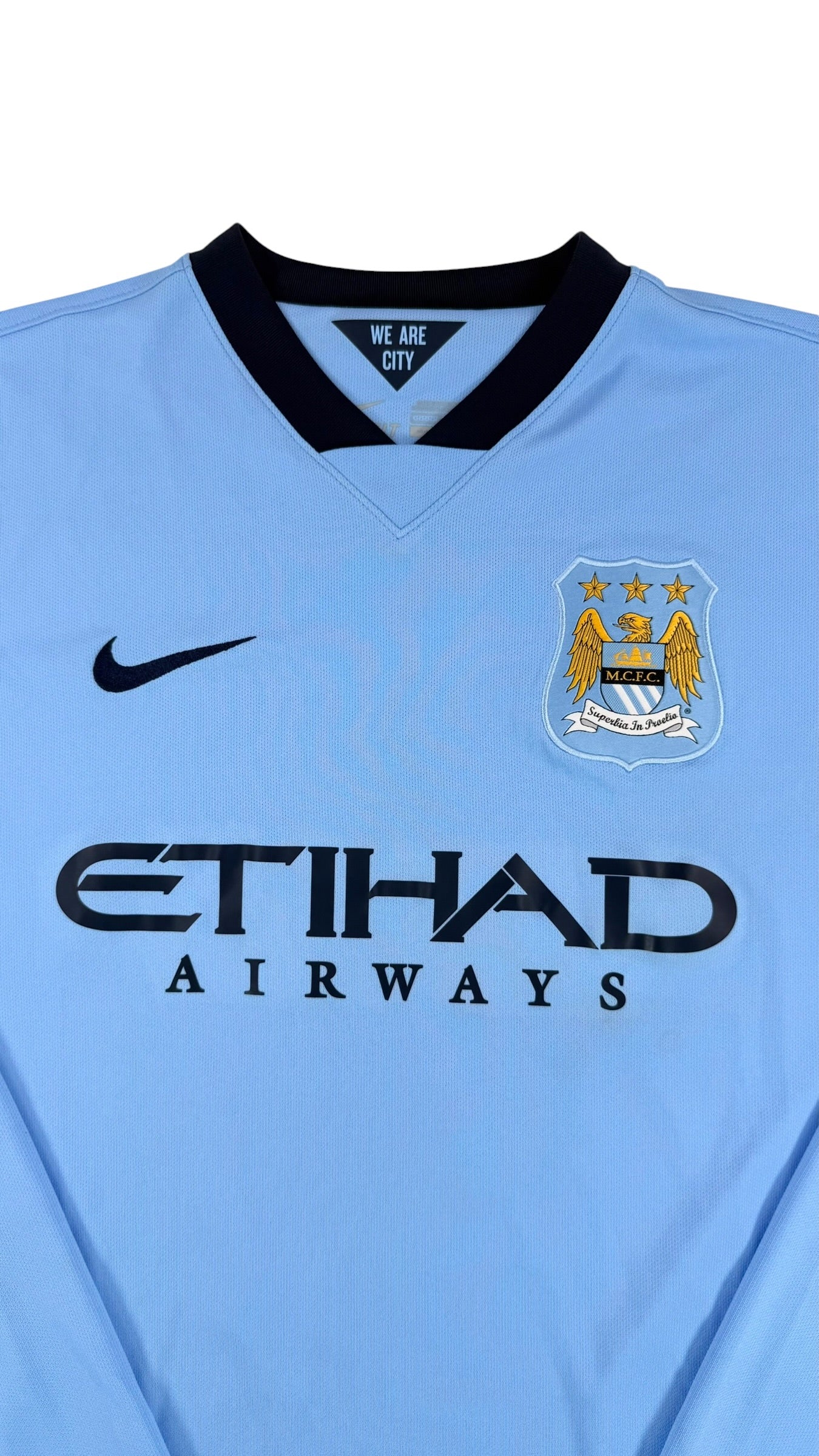 MANCHESTER CITY 2014/15 AWAY SHIRT L/S - #4 KOMPANY (SIZE L)