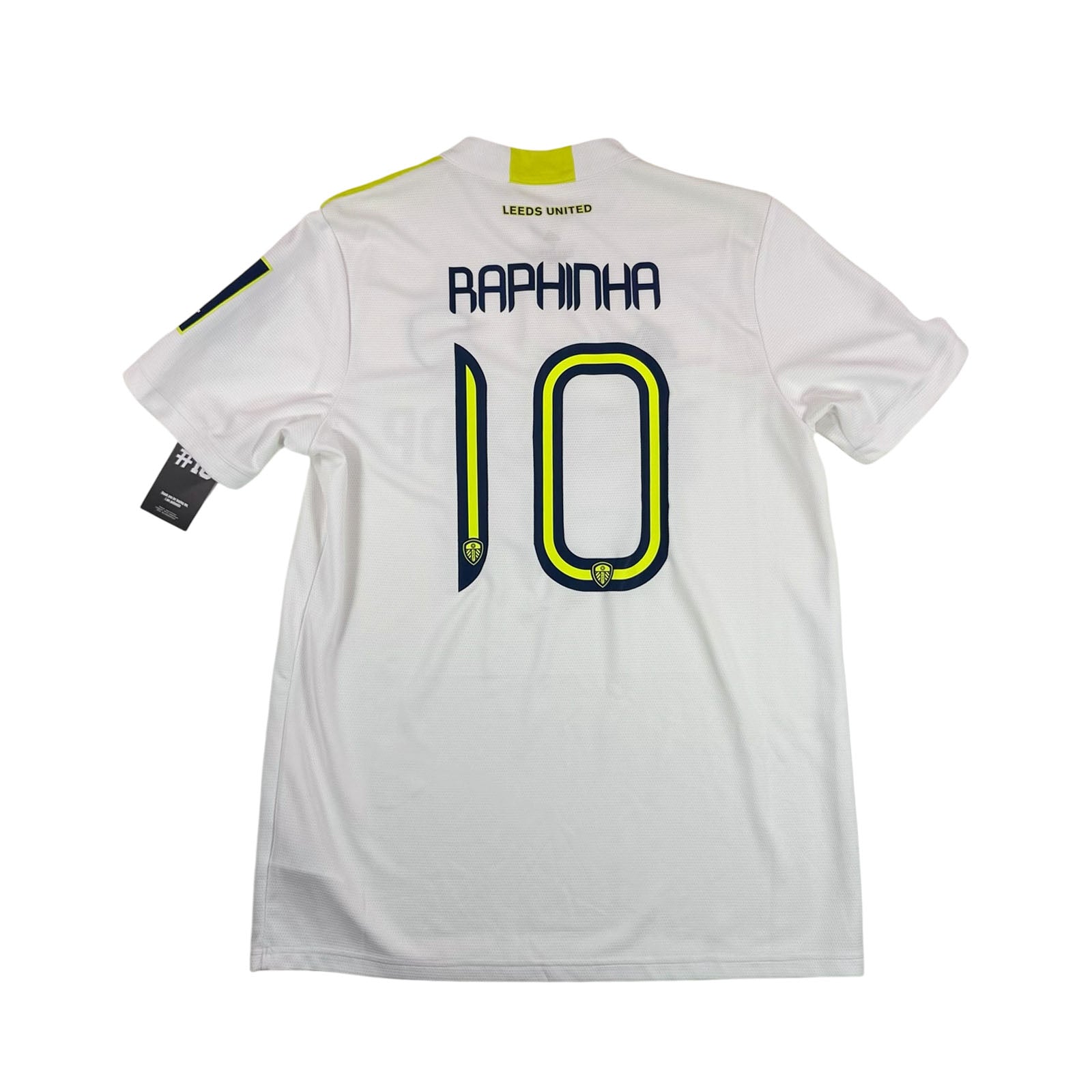 LEEDS UNITED 2021/22 HOME SHIRT - #10 RAPHINHA (SIZE L) NWT