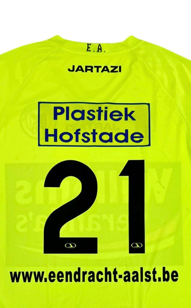 EENDRACHT AALST 2013/14 AWAY SHIRT - MATCHWORN/ISSUED #21 (SIZE L/XL)