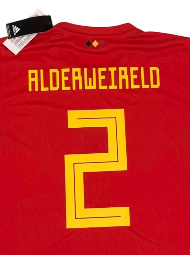 BELGIUM 2018/19 HOME SHIRT - #2 ALDERWEIRELD (SIZE XL) NWT