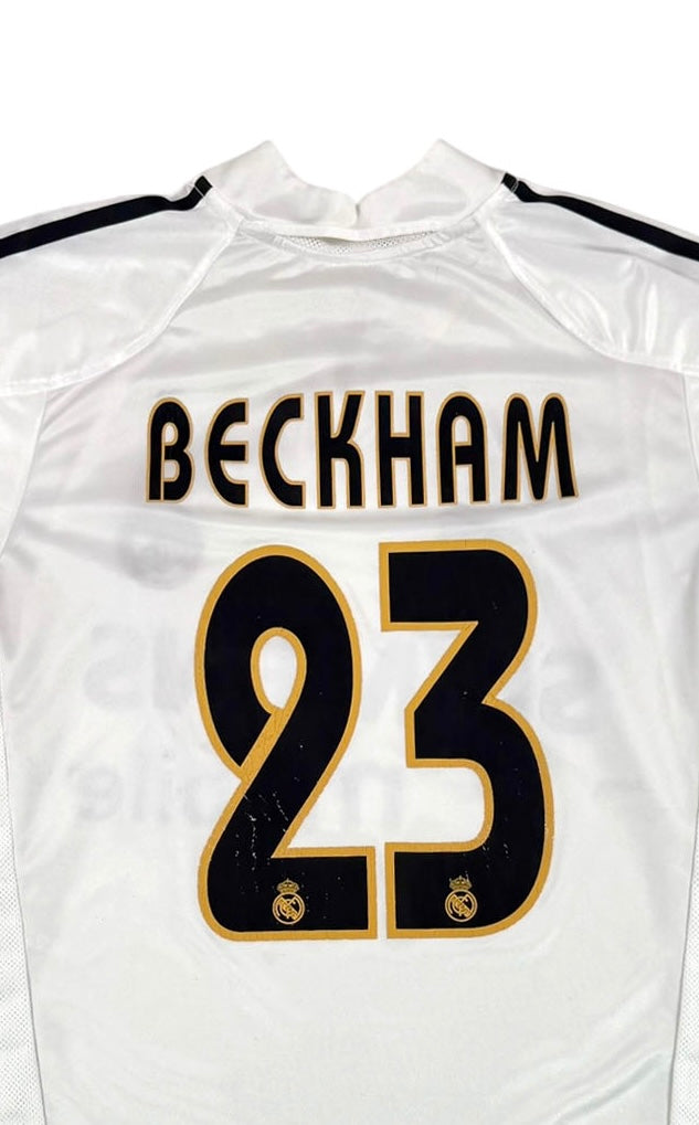 REAL MADRID 2004/05 HOME SHIRT - #23 BECKHAM (SIZE S)