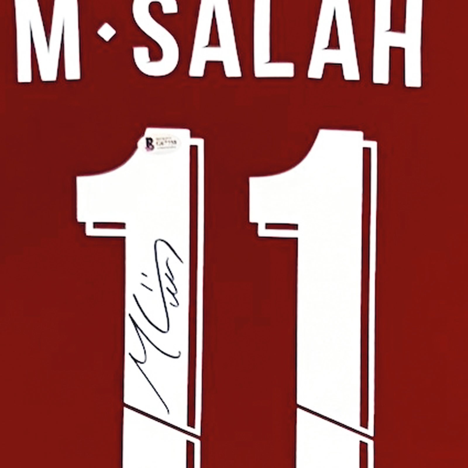 LIVERPOOL 2018/19 HOME SHIRT - #11 SALAH SIGNED & FRAMED BECKETT COA INCL.