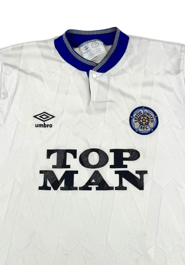 LEEDS UNITED 1990/91 HOME SHIRT (SIZE L)