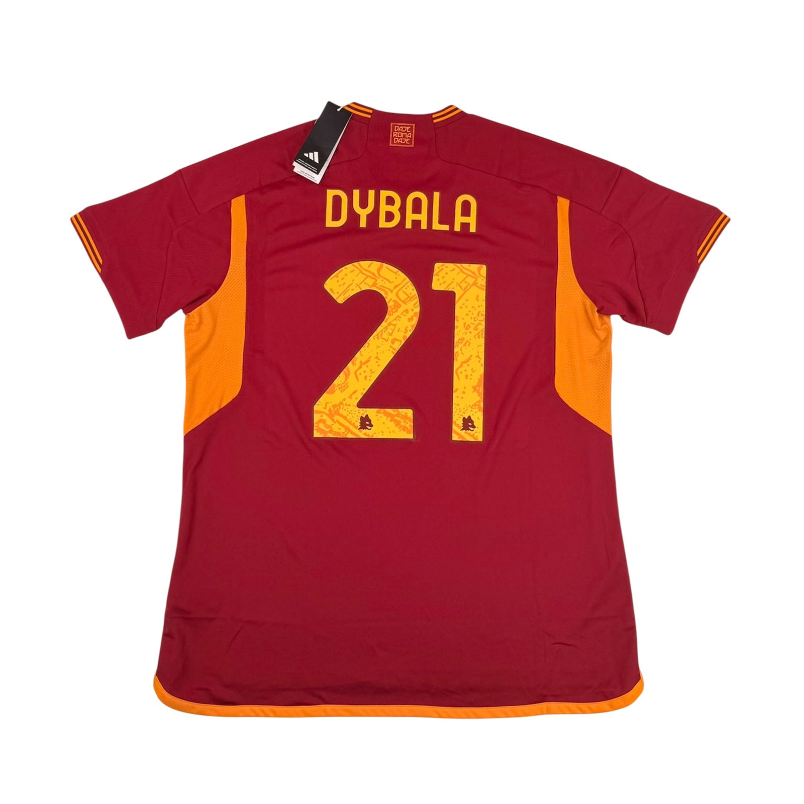 AS ROMA 2023/24 HOME SHIRT - #21 DYBALA (SIZE XL) NWT