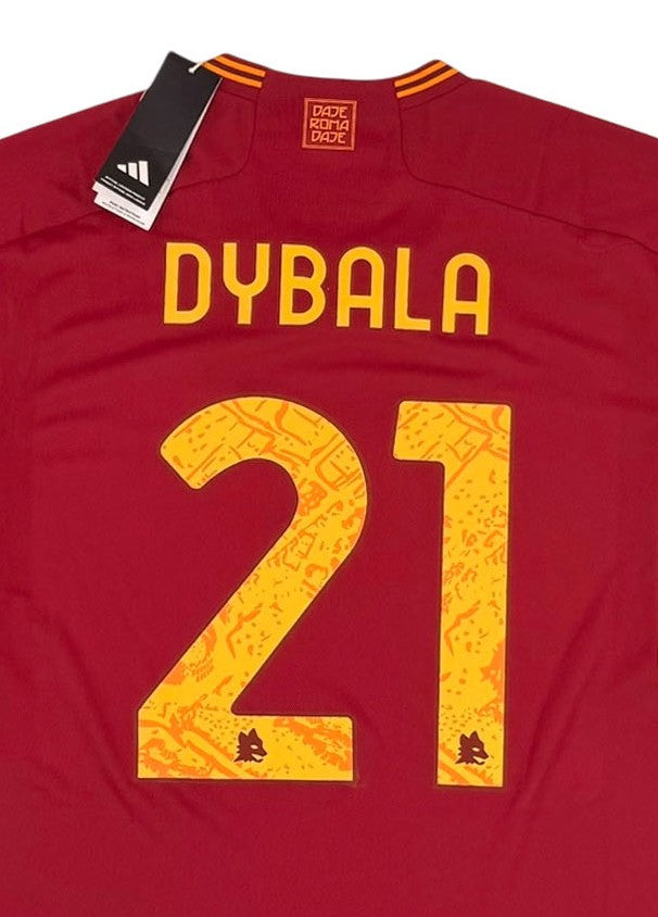 AS ROMA 2023/24 HOME SHIRT - #21 DYBALA (SIZE XL) NWT