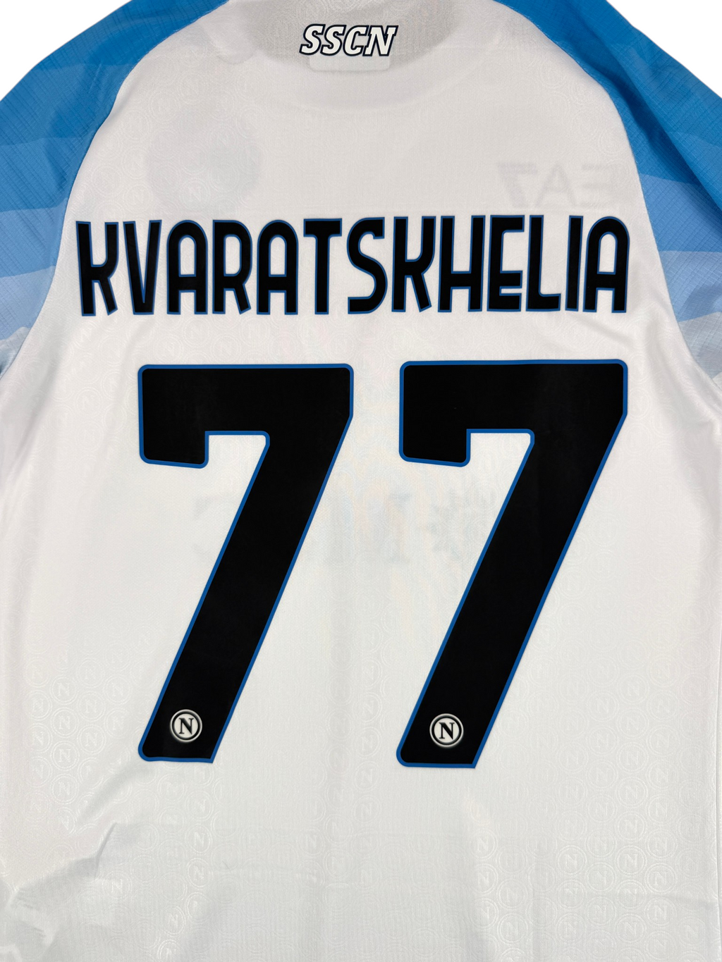 NAPOLI 2022/23 AWAY SHIRT - PLAYER ISSUE #77 KVARATSKHELIA (SIZE S) NWT