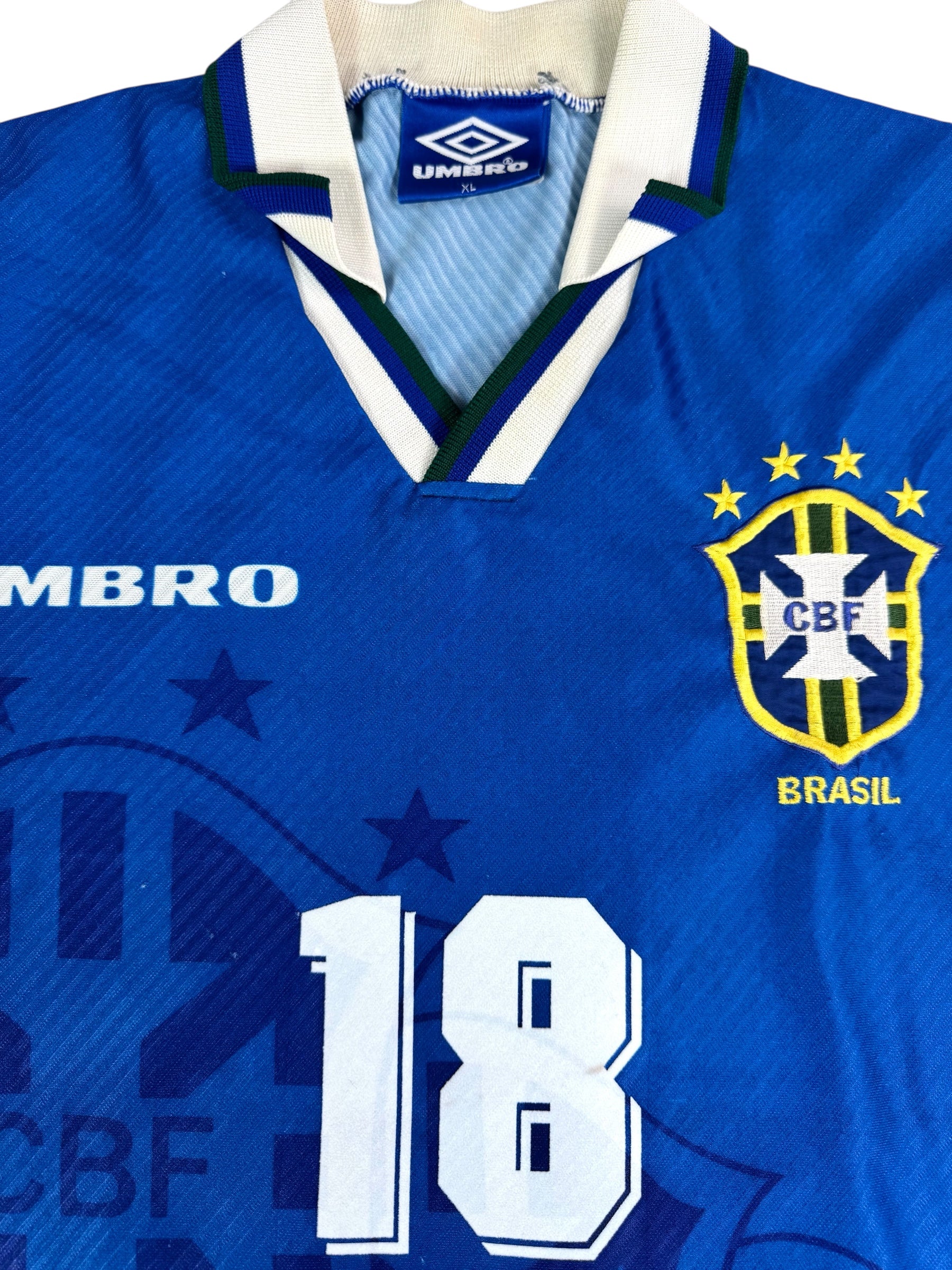 BRAZIL 1996 AWAY SHIRT - #18 RONALDO (SIZE XL)