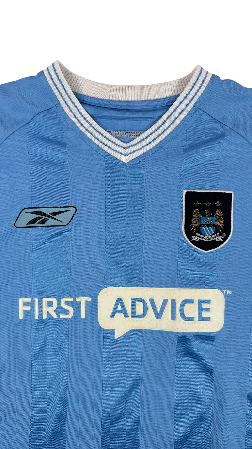MANCHESTER CITY 2003/04 HOME SHIRT - #3 VAN BUYTEN (SIZE M)