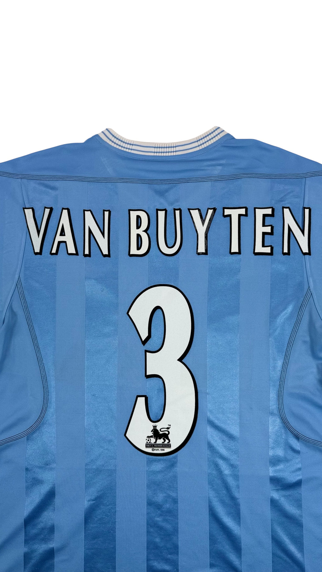 MANCHESTER CITY 2003/04 HOME SHIRT - #3 VAN BUYTEN (SIZE M)