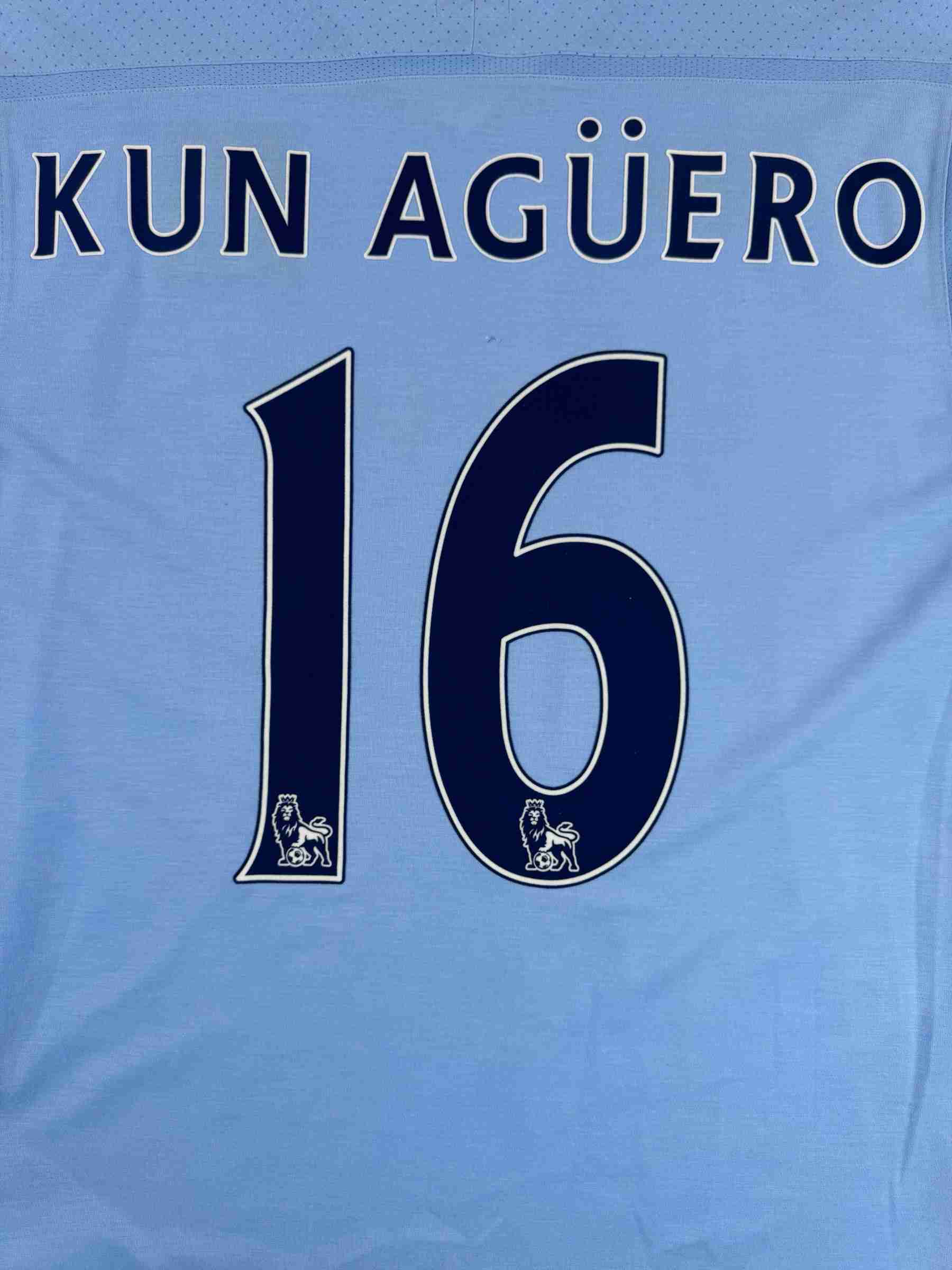 MANCHESTER CITY 2011/12 HOME SHIRT - #16 KUN AGÜERO (SIZE XL)