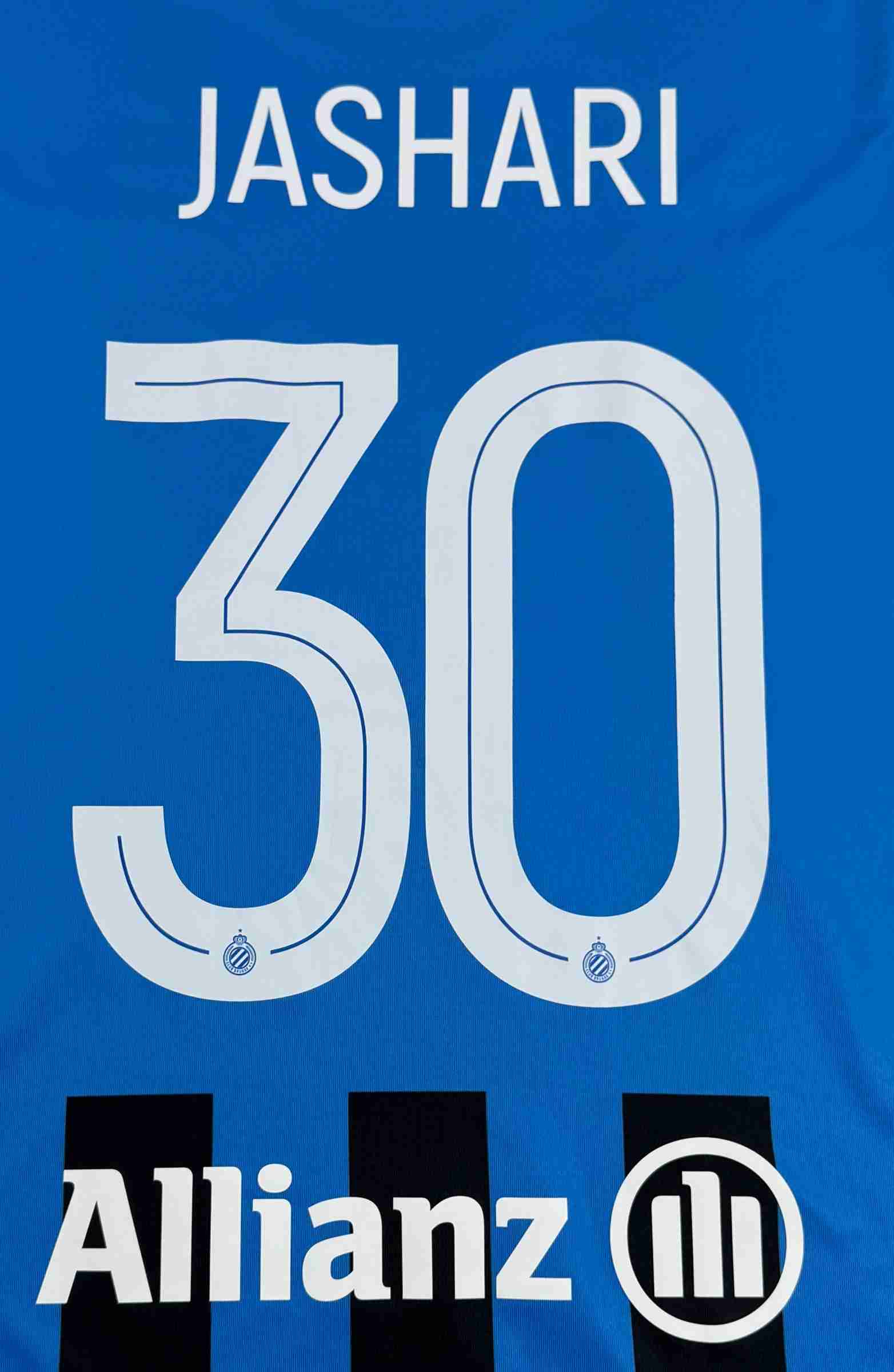CLUB BRUGGE 2024/25 HOME SHIRT - #30 JASHARI (SIZE L)