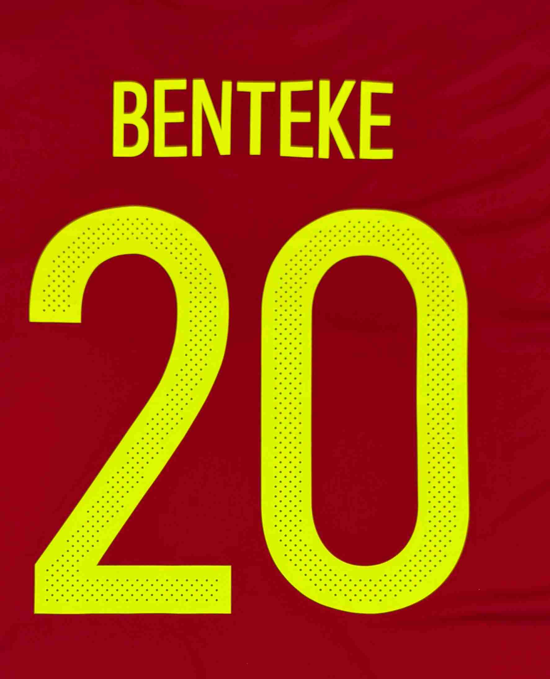 BELGIUM 2016/17 HOME SHIRT - #20 BENTEKE (SIZE M)