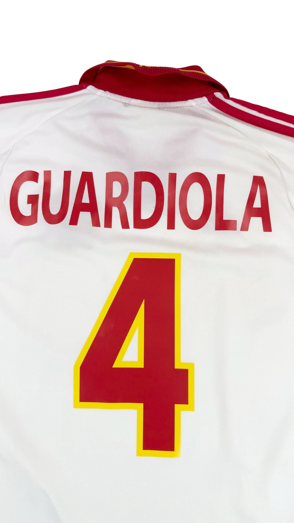 SPAIN 2000/01 AWAY SHIRT - #4 GUARDIOLA (SIZE XL)