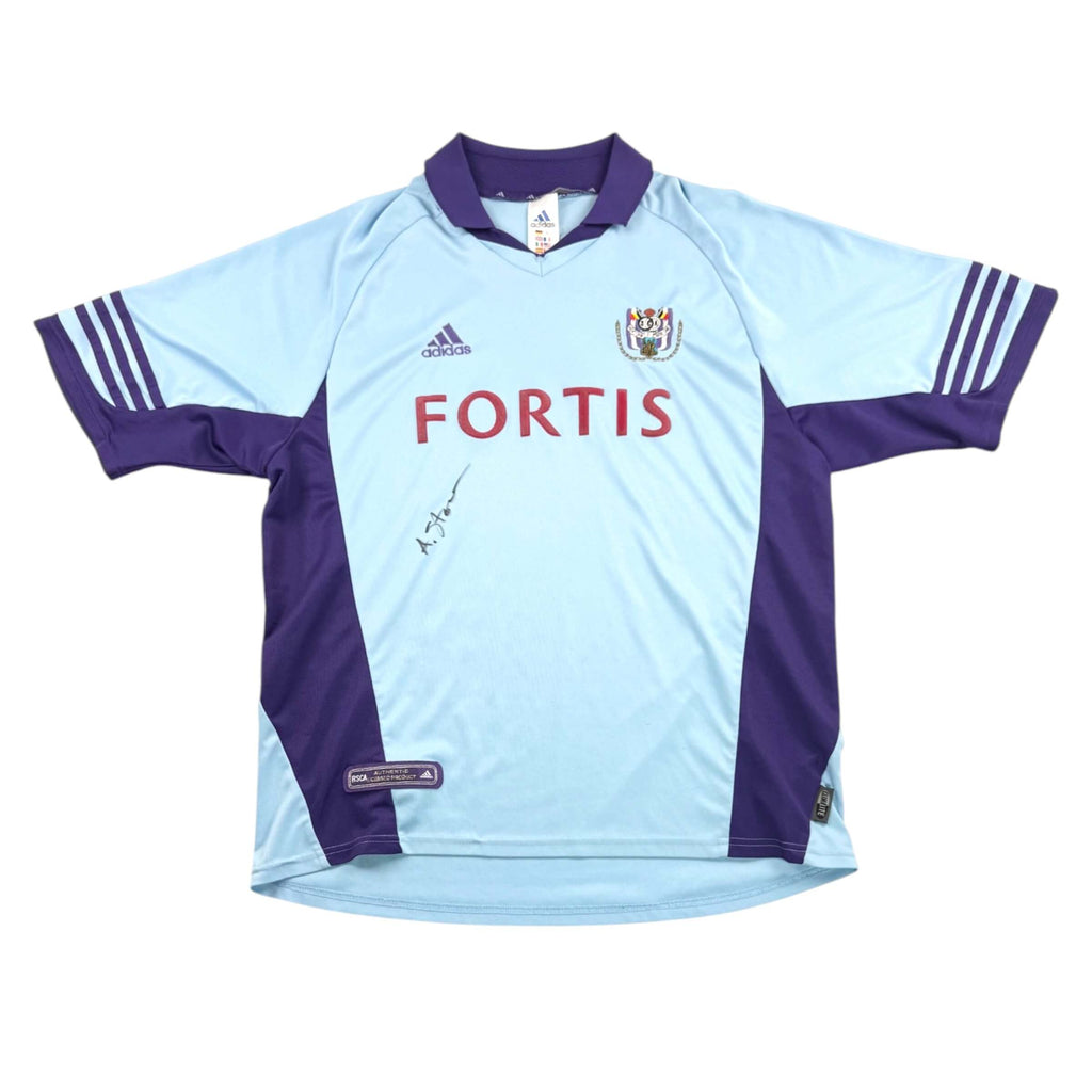 RSC ANDERLECHT 2001/02 AWAY SHIRT - SIGNED BY STOICA 