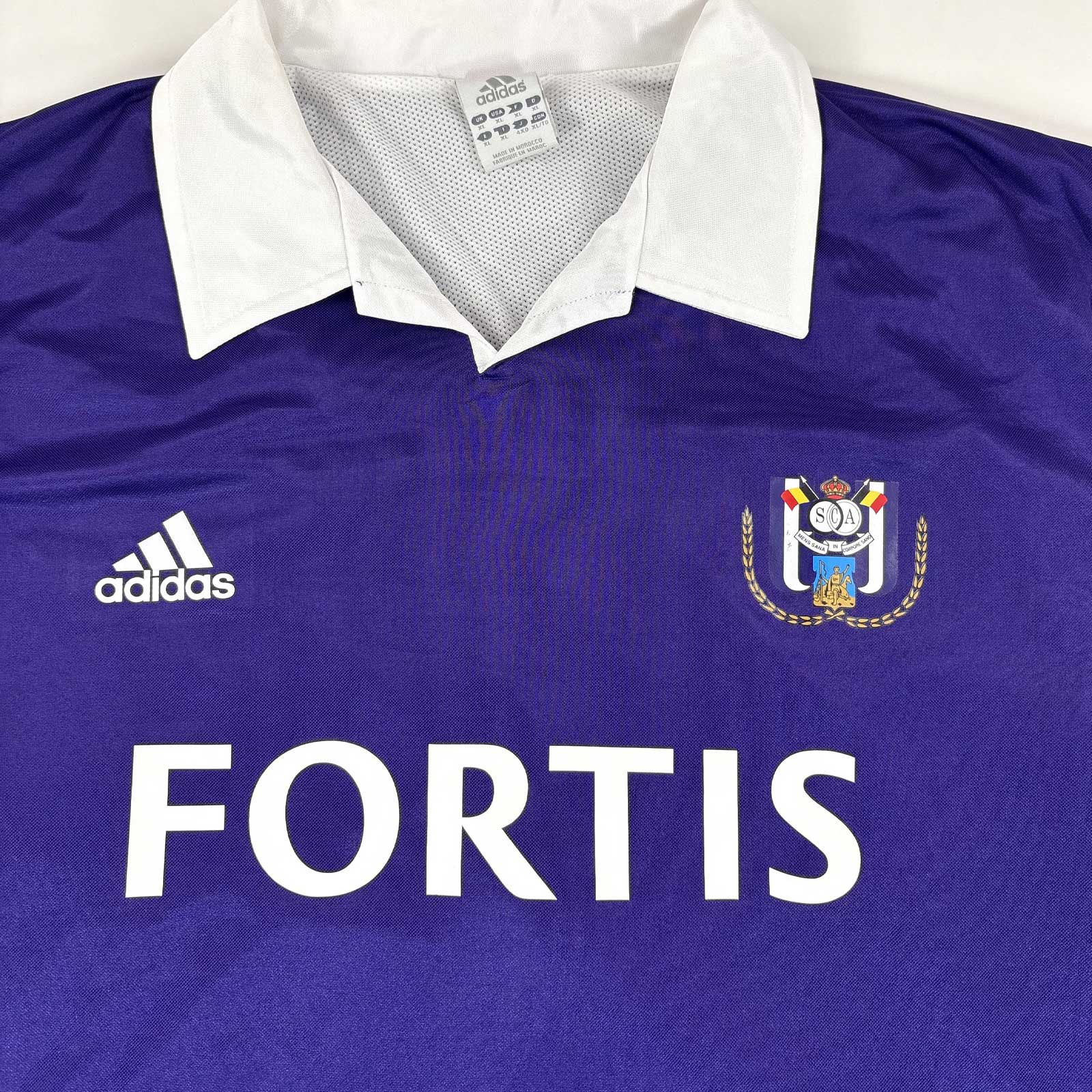RSC ANDERLECHT 2003/04 AWAY SHIRT - MATCHWORN/ISSUED CHAMPIONS LEAGUE #35 MACDONALD (SIZE XL)