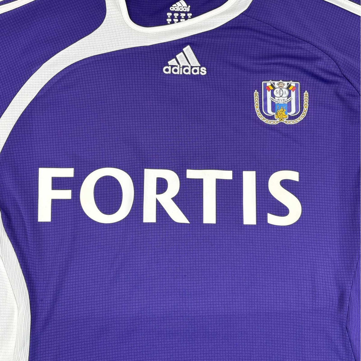 RSC ANDERLECHT 2007/08 HOME SHIRT - SIGNED #6 VAN DAMME