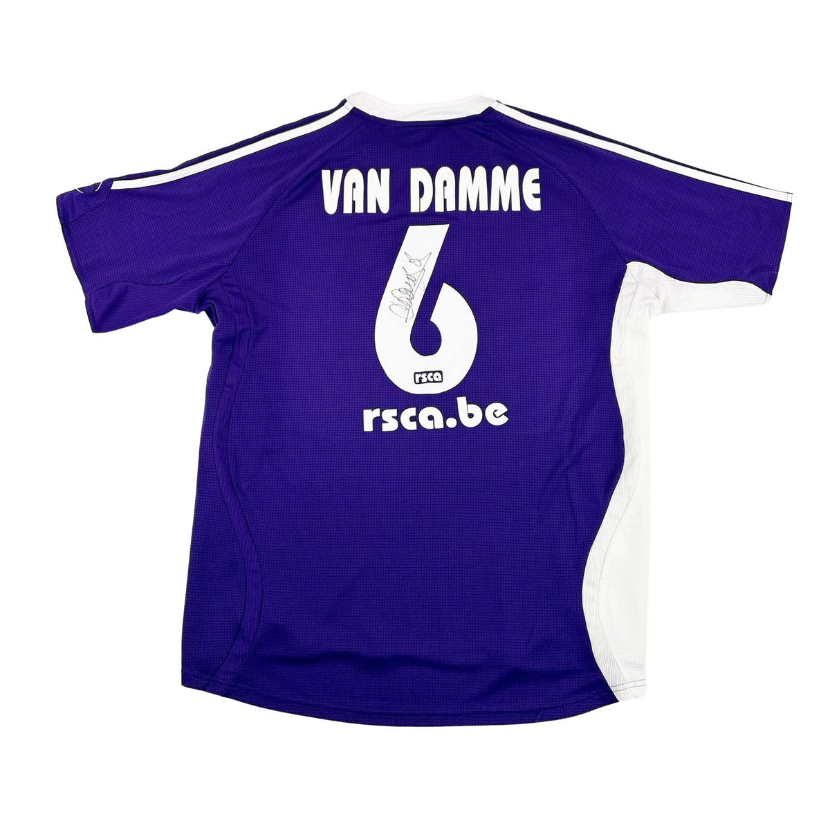 RSC ANDERLECHT 2007/08 HOME SHIRT - SIGNED #6 VAN DAMME
