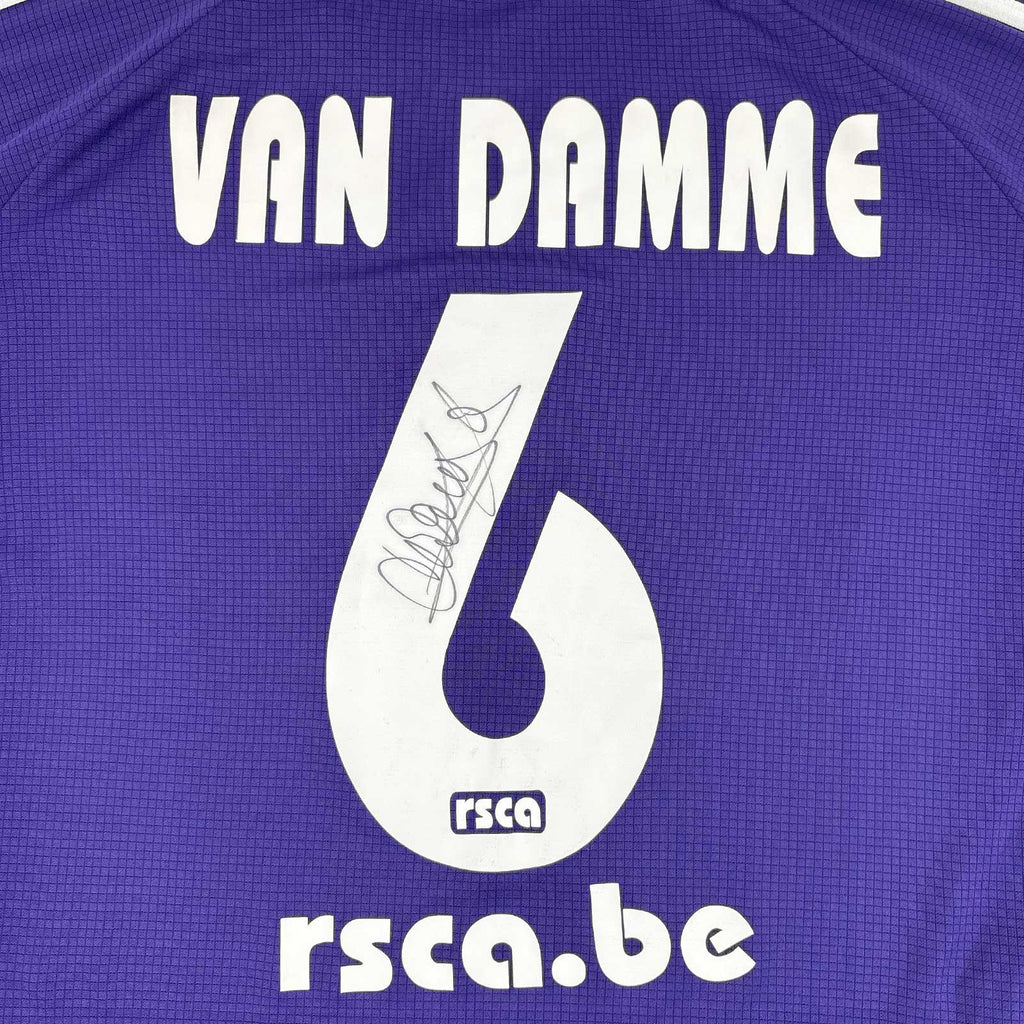 RSC ANDERLECHT 2007/08 HOME SHIRT - SIGNED #6 VAN DAMME