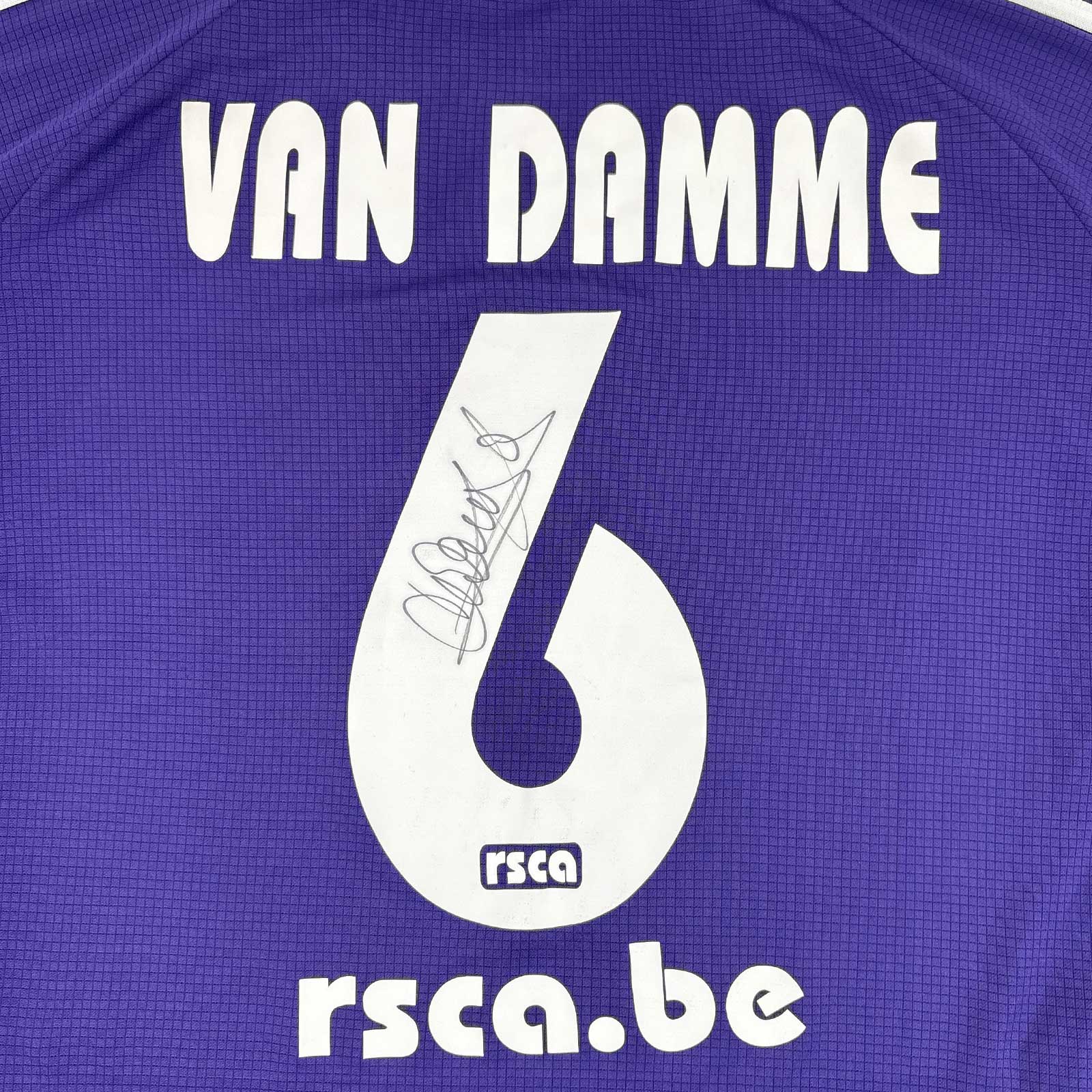 RSC ANDERLECHT 2007/08 HOME SHIRT - SIGNED #6 VAN DAMME