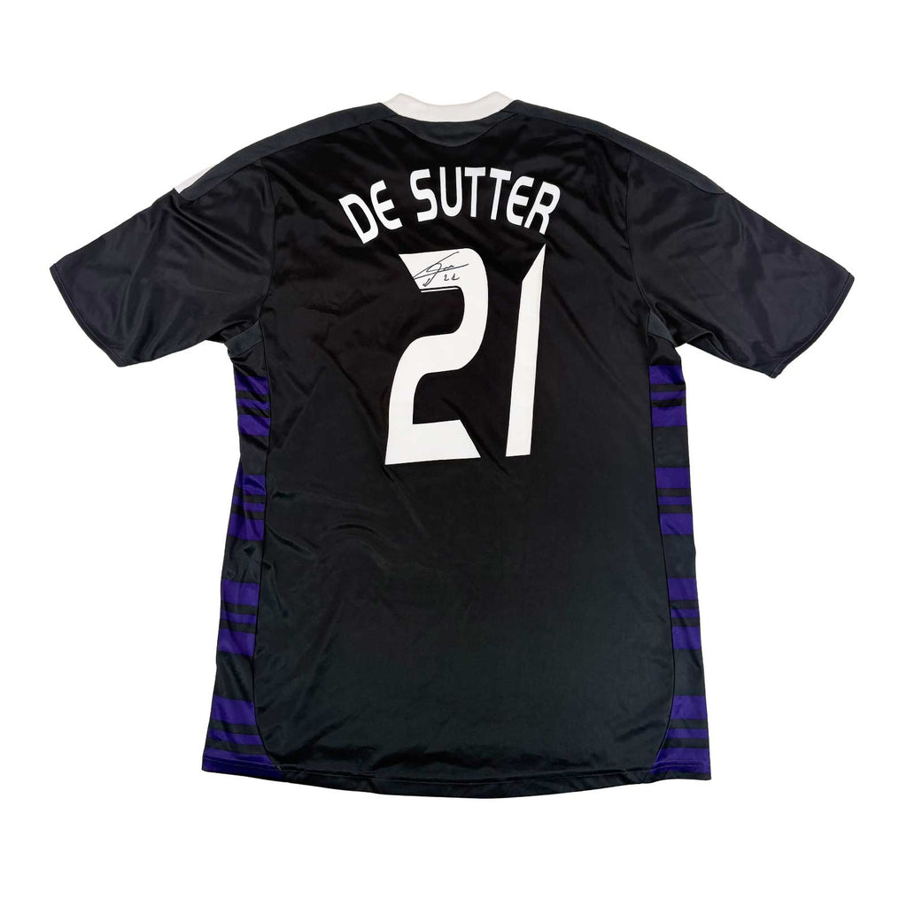 RSC ANDERLECHT 2010/11 AWAY SHIRT - SIGNED #21 DE SUTTER 