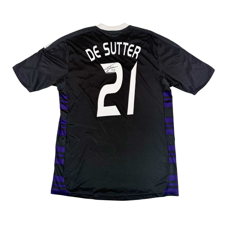 RSC ANDERLECHT 2010/11 AWAY SHIRT - SIGNED #21 DE SUTTER 