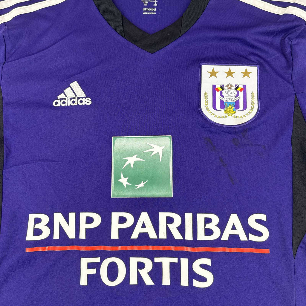 RSC ANDERLECHT 2013/14 HOME SHIRT - MATCHWORN/SIGNED #17 M. BRUNO