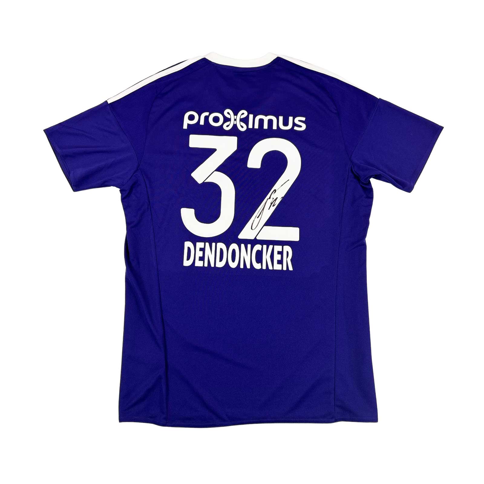 RSC ANDERLECHT 2016/17 HOME SHIRT - SIGNED #32 DENDONCKER