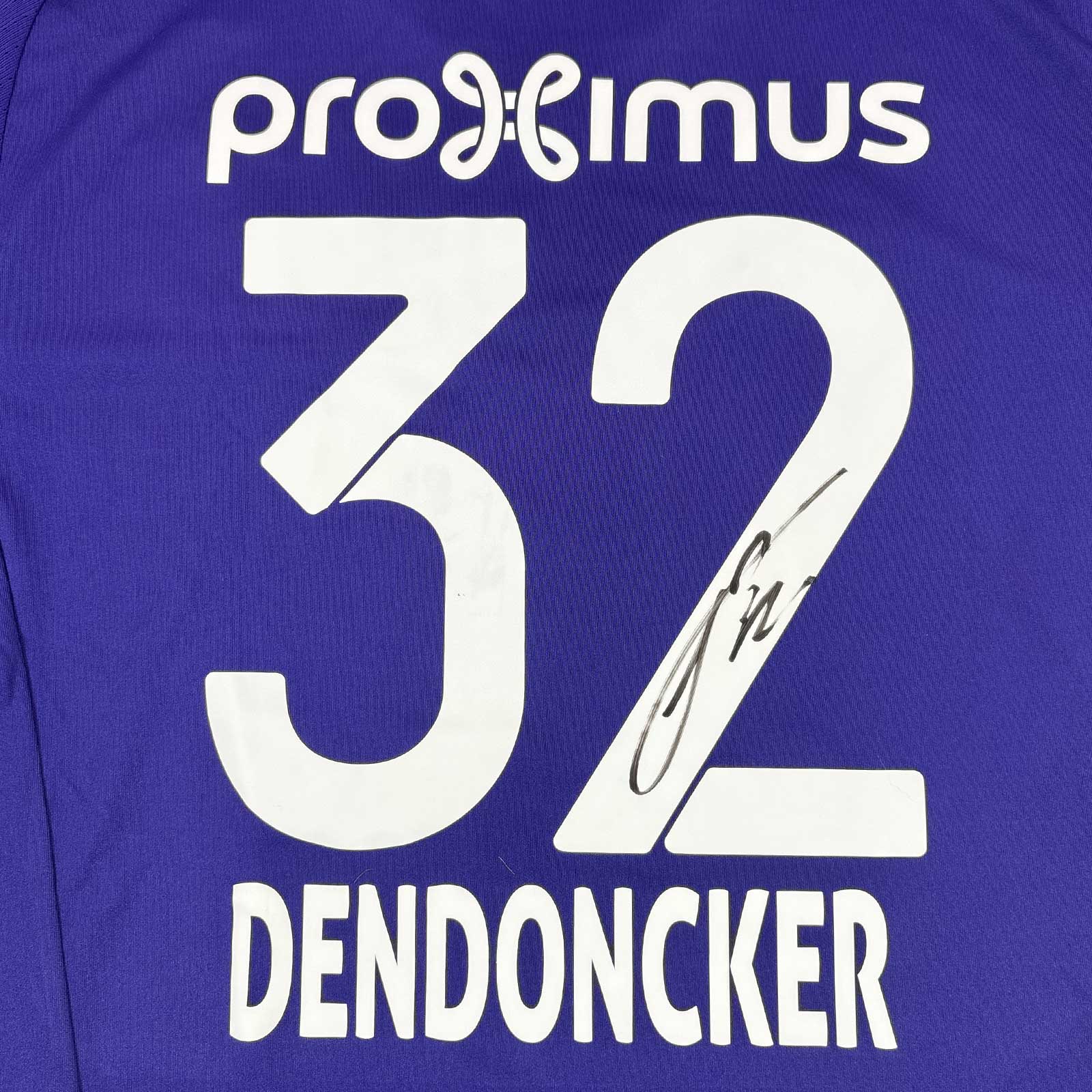 RSC ANDERLECHT 2016/17 HOME SHIRT - SIGNED #32 DENDONCKER