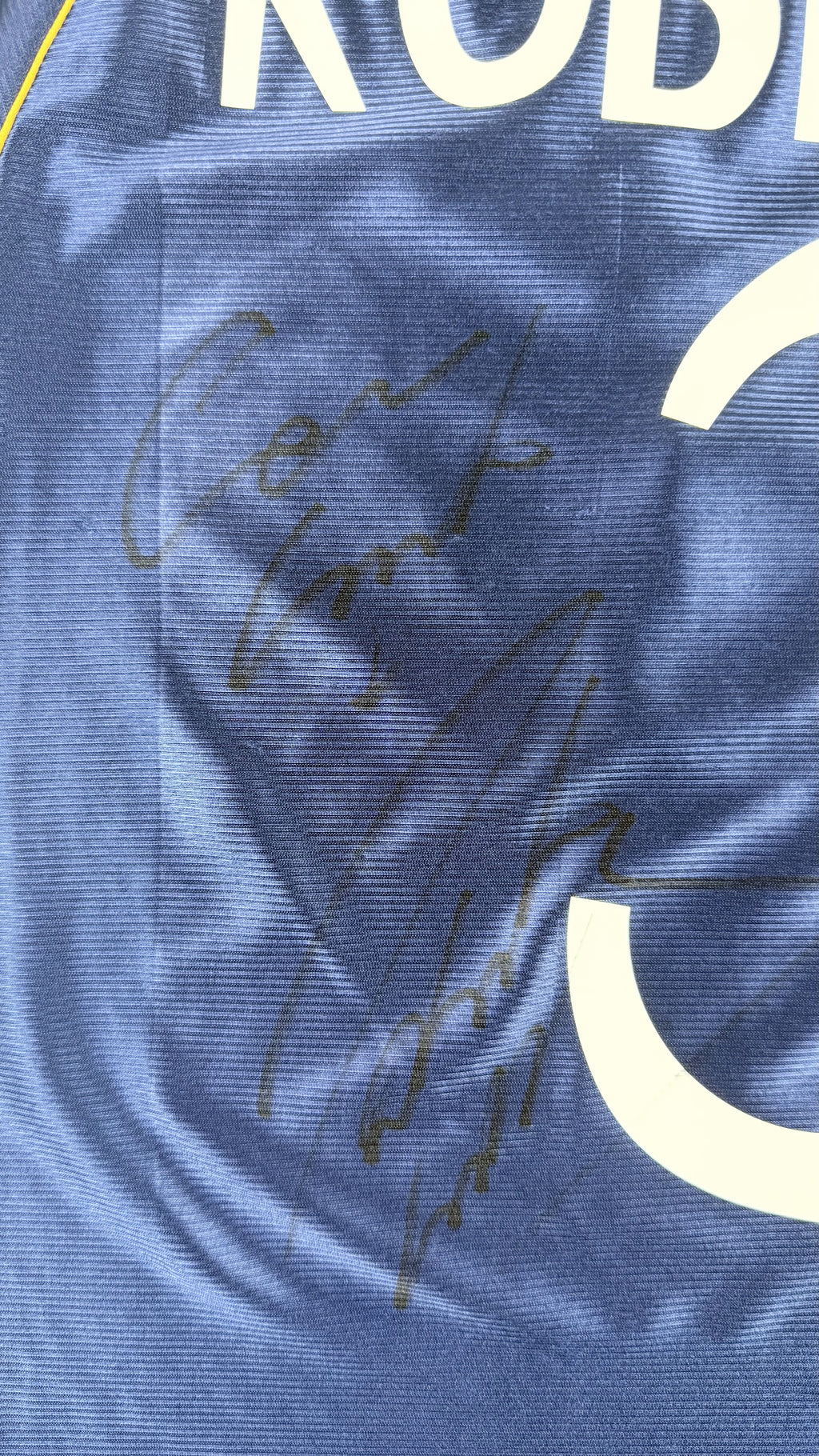 REAL MADRID 1998/99 THIRD SHIRT - SIGNED #3 ROBERTO CARLOS (SIZE L)