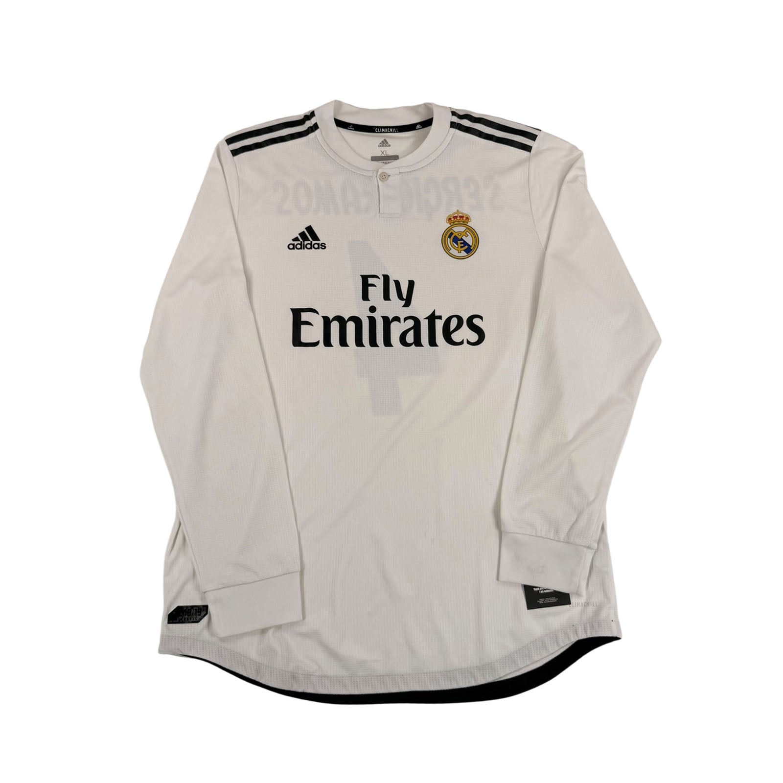 REAL MADRID 2018/19 HOME SHIRT L/S - #4 SERGIO RAMOS